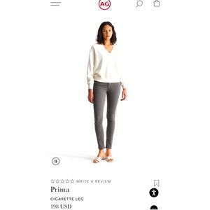 Adriano Goldschmied Prima Mid-Rise Cigarette jeans in Grey Sz 27